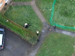 The drone footage captures the moment the suspect was arrested. Photo: WMP Eye in the Sky
