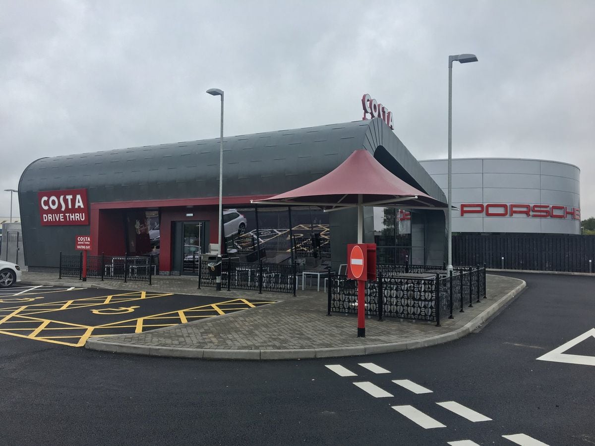 The new drive-thru Costa Coffee at the Gateway Wolverhampton site