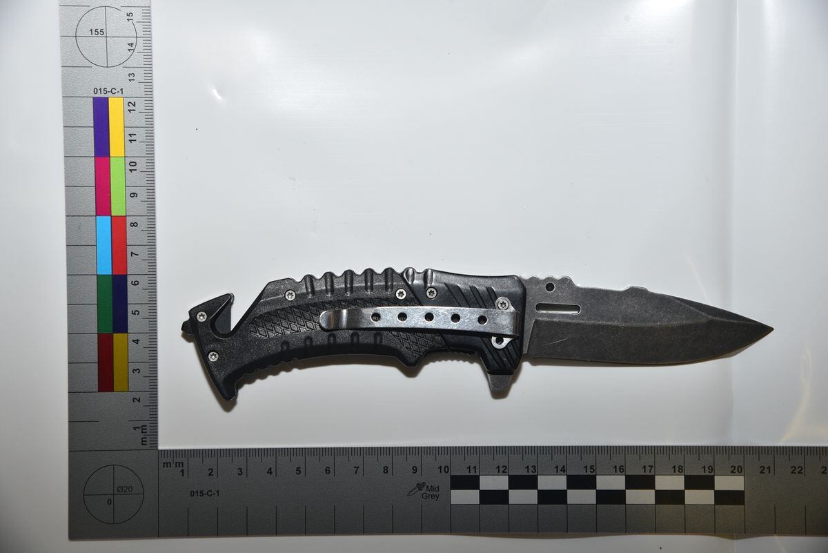 Officers recovered a handgun, ammunition, knives and sledgehammer from the gang