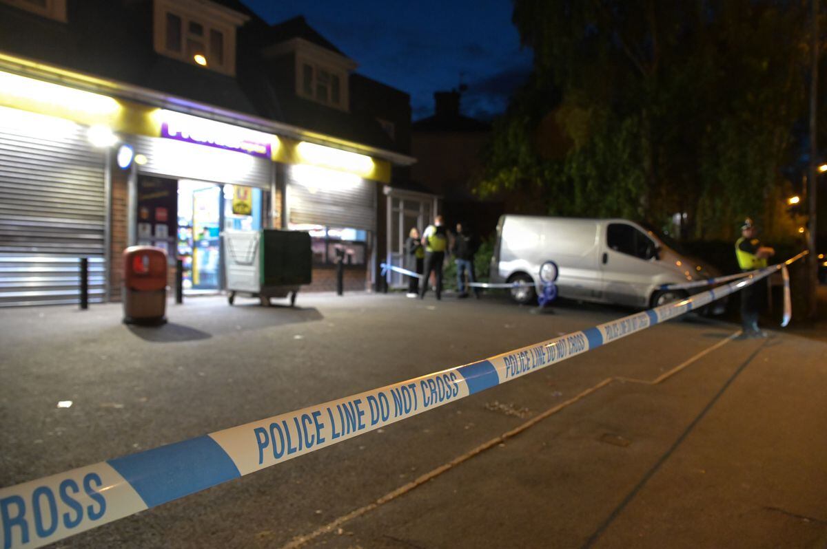 Ruskin Road, Wolverhampton, was cordoned off after the attack. Photo: SnapperSK
