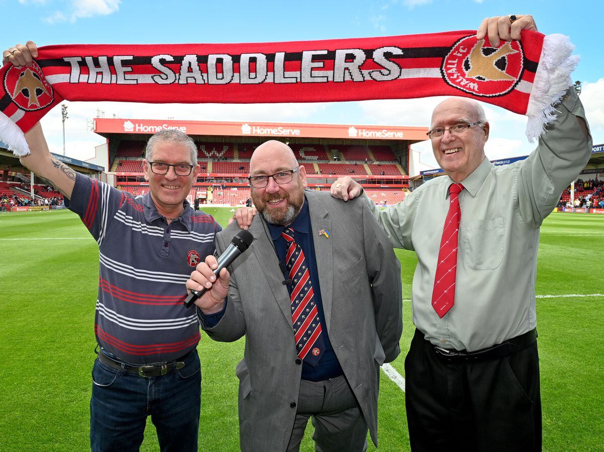 The PA team at Walsall FC: Michael Day, Gavin Drake and David Bathurst