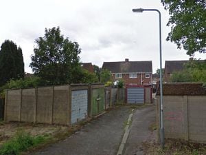 The derelict garage site behind homes in Meredith Road in Long Knowle in Wednesfield. Photo: Google Street View
