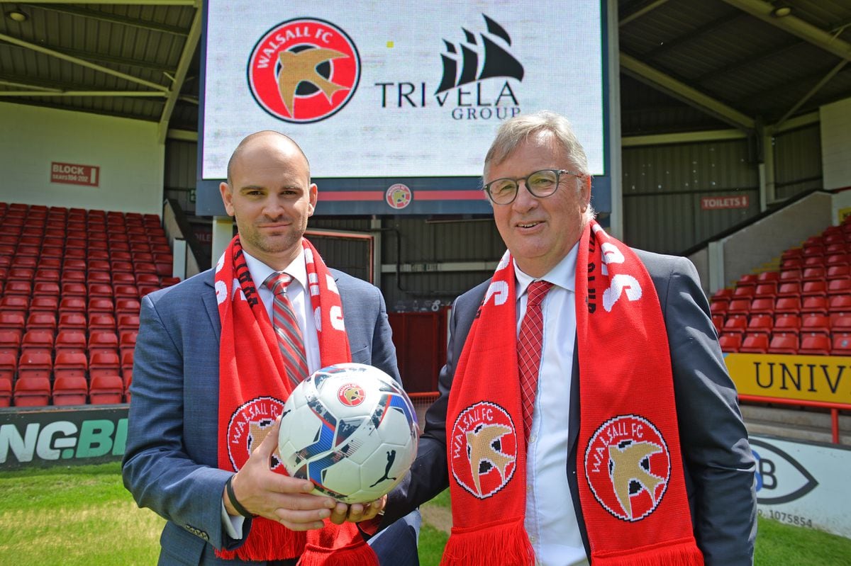 SPORT  Walsall FC are holding a press conference after announcing the club has been taken over by American firm, Trivela Group. Pictured, left, Benjamin Boycott and Leigh Pomlett