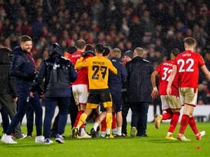 There was a mass brawl between Nottingham Forest and Wolves after the Carabao Cup quarter-final