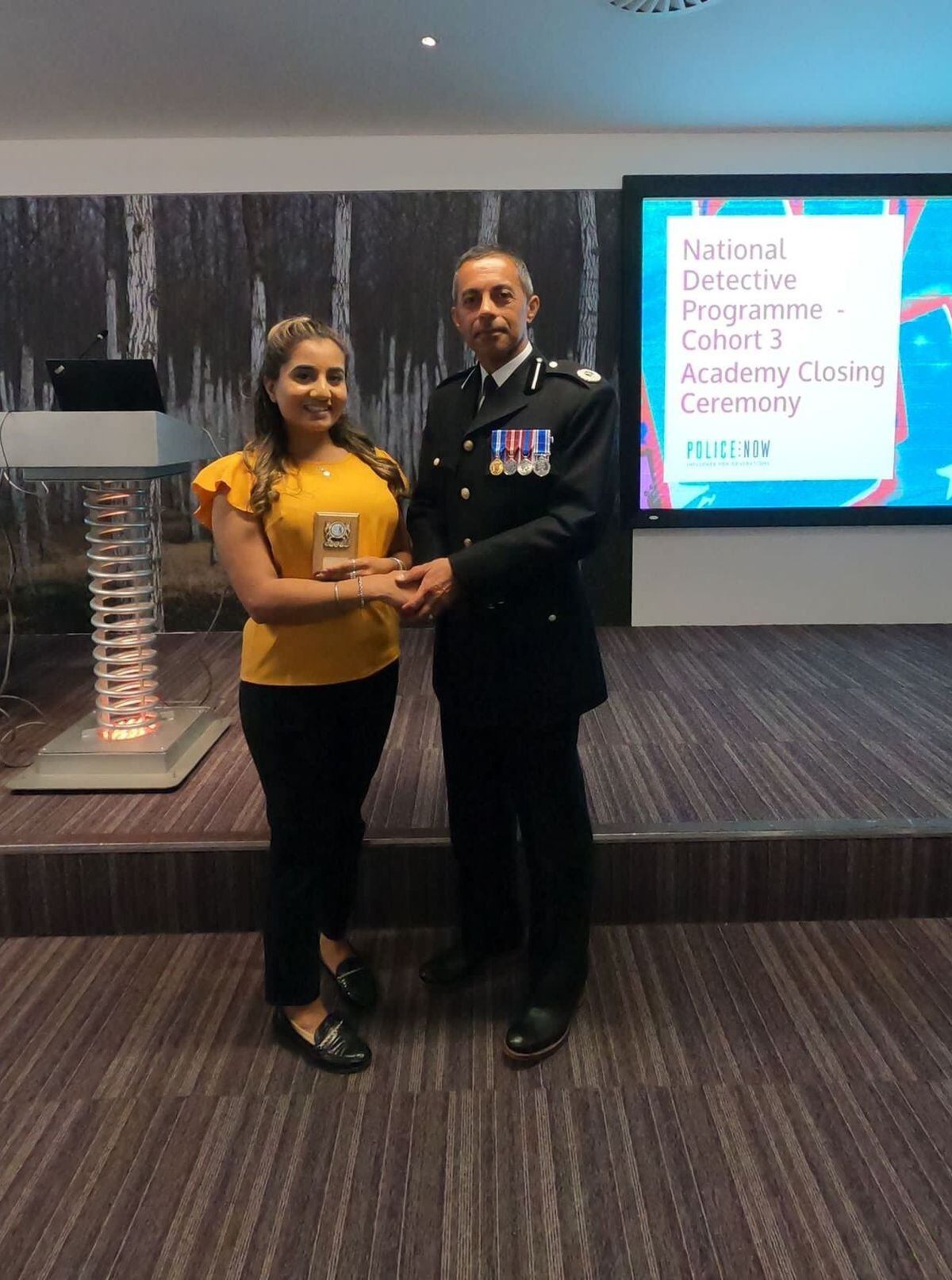 Neeya Gill with Bedfordshire Police Assistant Chief Constable Sharn Basra