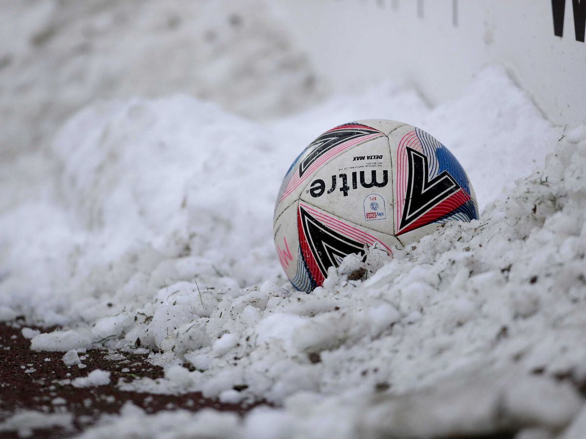 A football in the snow