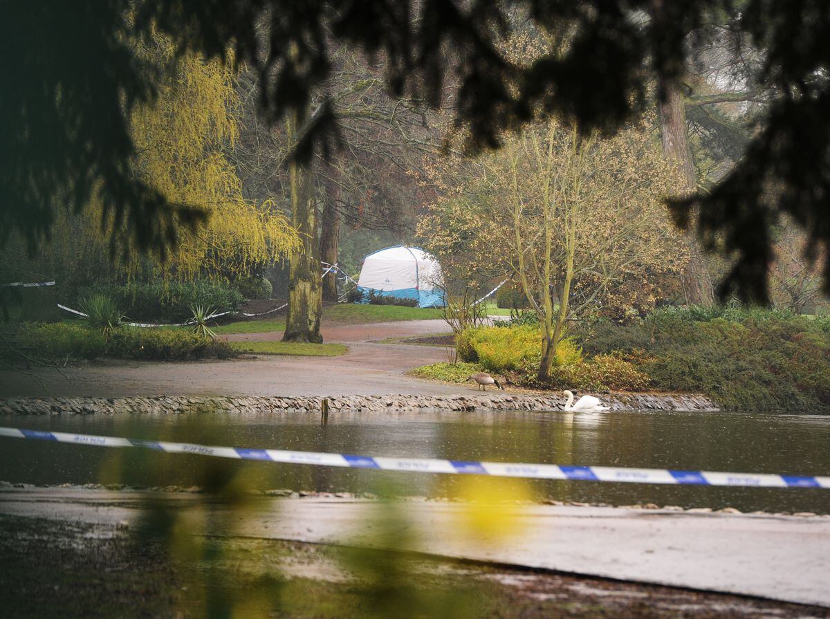 A forensic tent in West Park, which was closed for a week after the murder