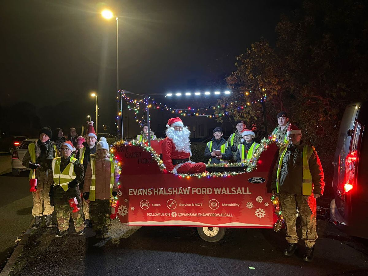 Santa with his team of Walsall Navy Cadets