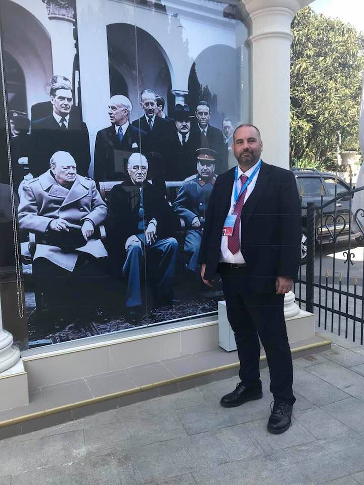 The conference took place in the same room where Churchill, Roosevelt and Stalin met in 1945