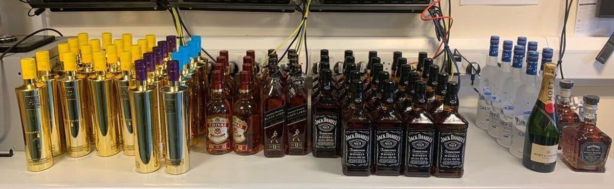 Some of the recovered alcohol. Picture: @OPUShropshire