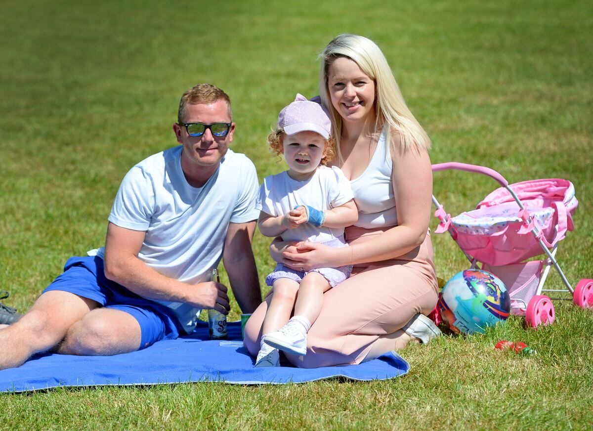 Eddie and Nikki Roberts from Wednesbury with two year old Ella