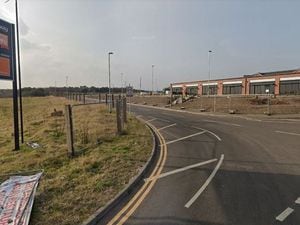 Entrance to the new housing development on land west Of Pye Green Road, Hednesford