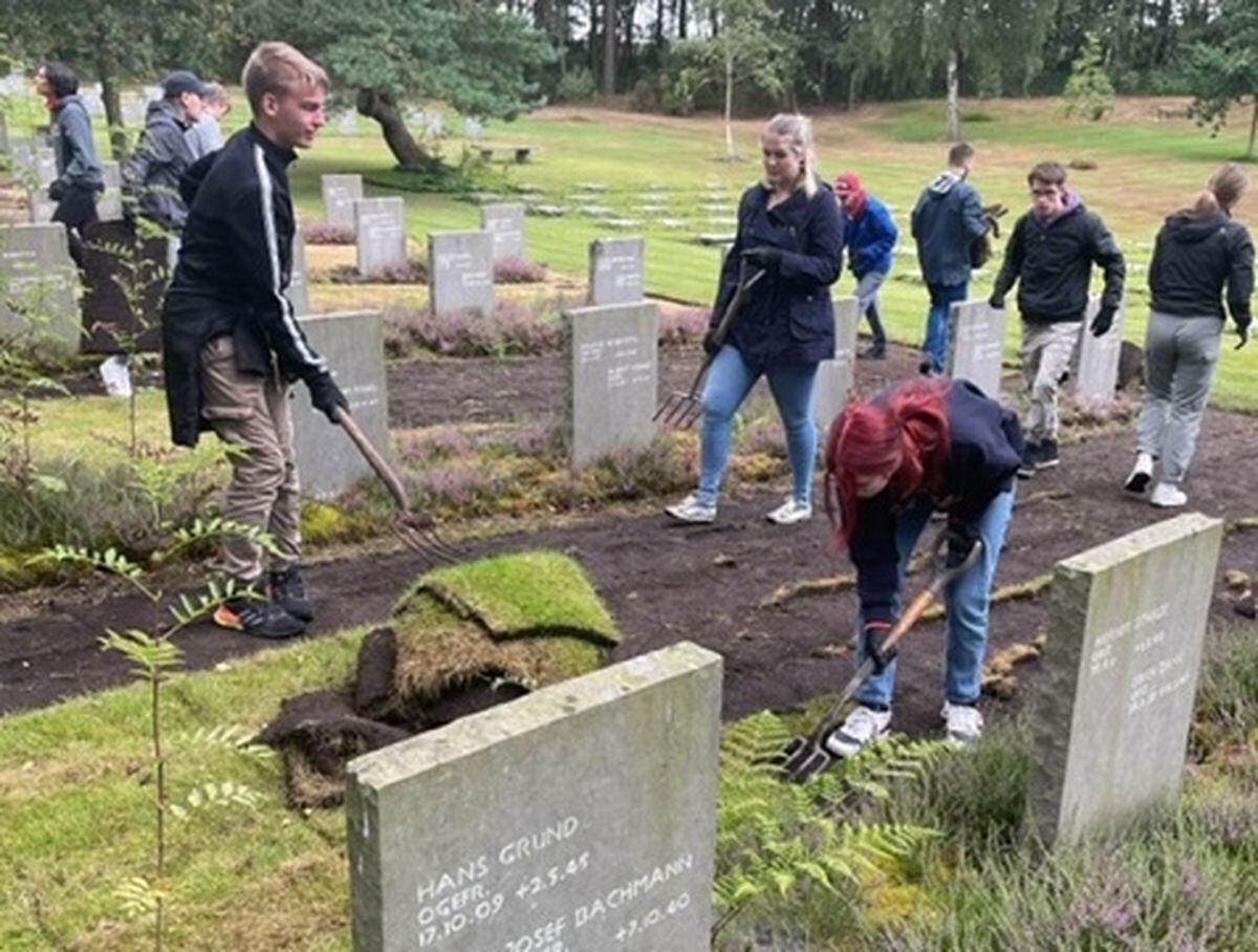 Youngsters from Germany have helped tend to the war graves on Cannock Chase.