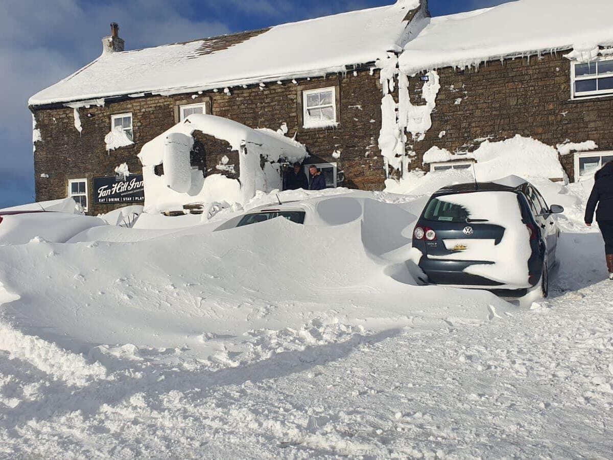 Snow at the Tan Hill Inn, in the Yorkshire Dales (The Tan Hill Inn/PA)