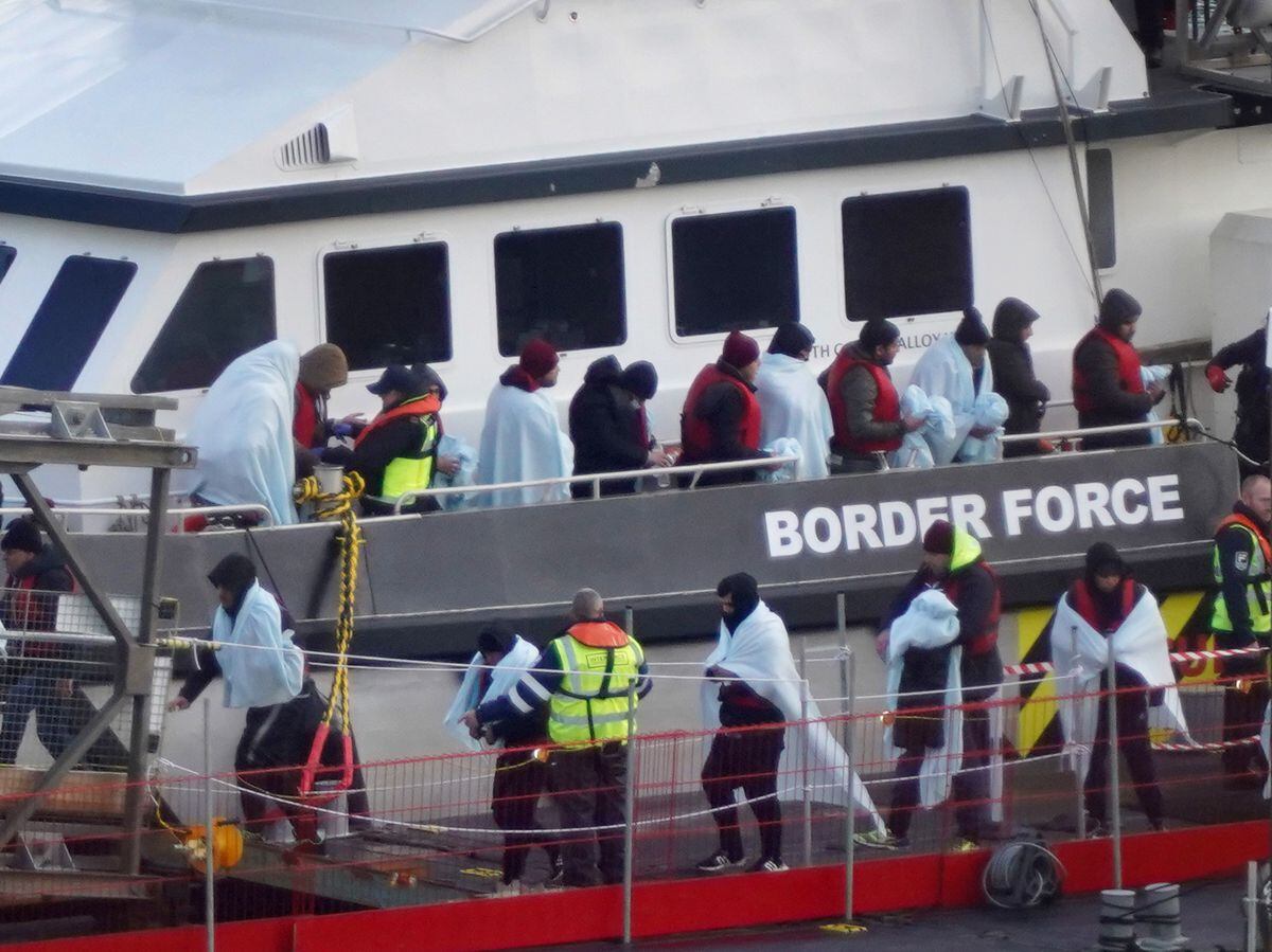 Migrants brought into Dover this week on board a Border Force vessel, rescued from a small boat in the Channel