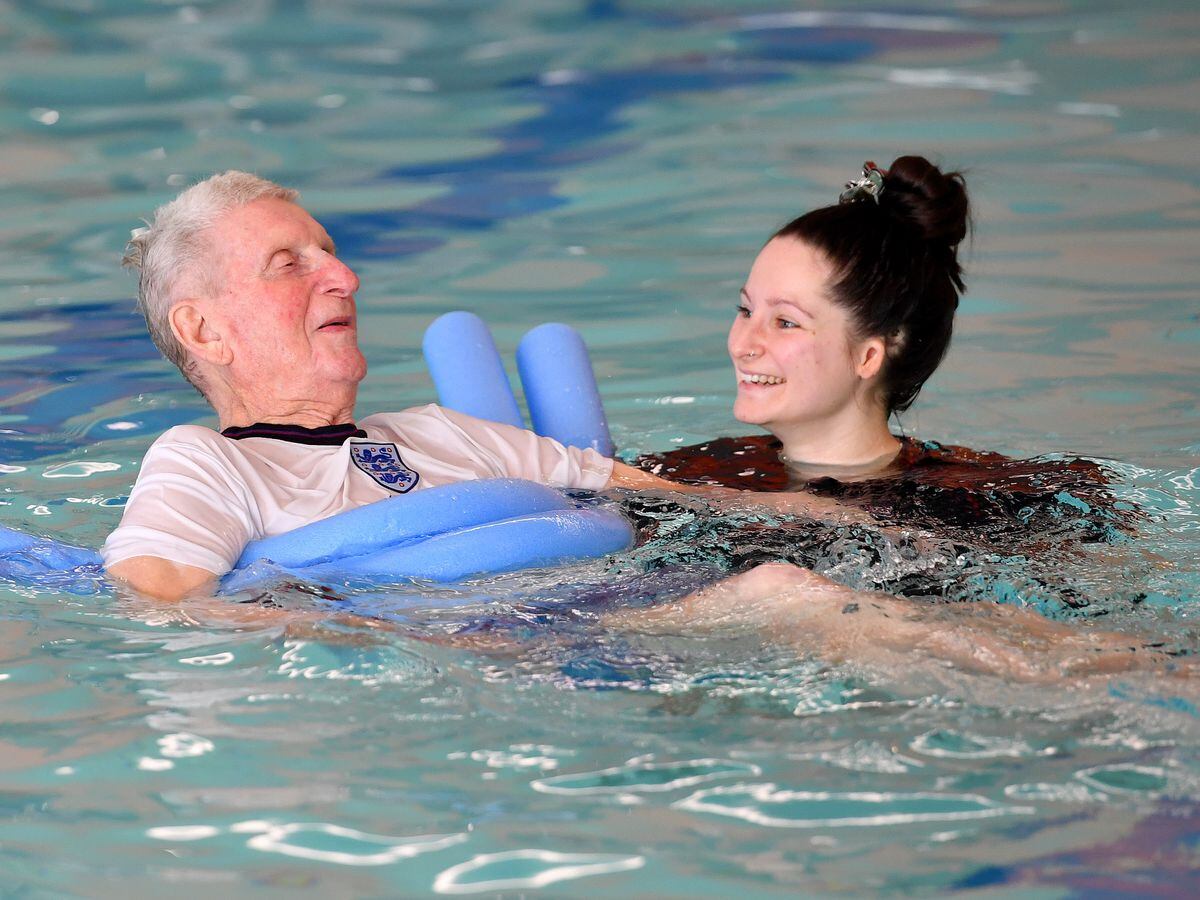 Veteran Roger Roberts, 97, has begun swimming more regularly at Wyre Forest Leisure Centre