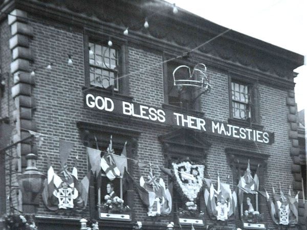 The gas showroom, decorated for the Coronation in 1937
