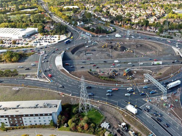 Junction 10 of the M6 pictured in October, when the roadworks were scheduled to end. More overnight disruption will come next week