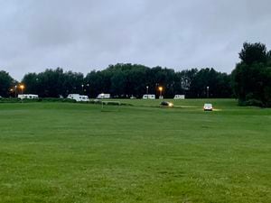 A group of travellers have set up an illegal camp on Coppice Farm Park. Photo: Councillor Adam Hicken