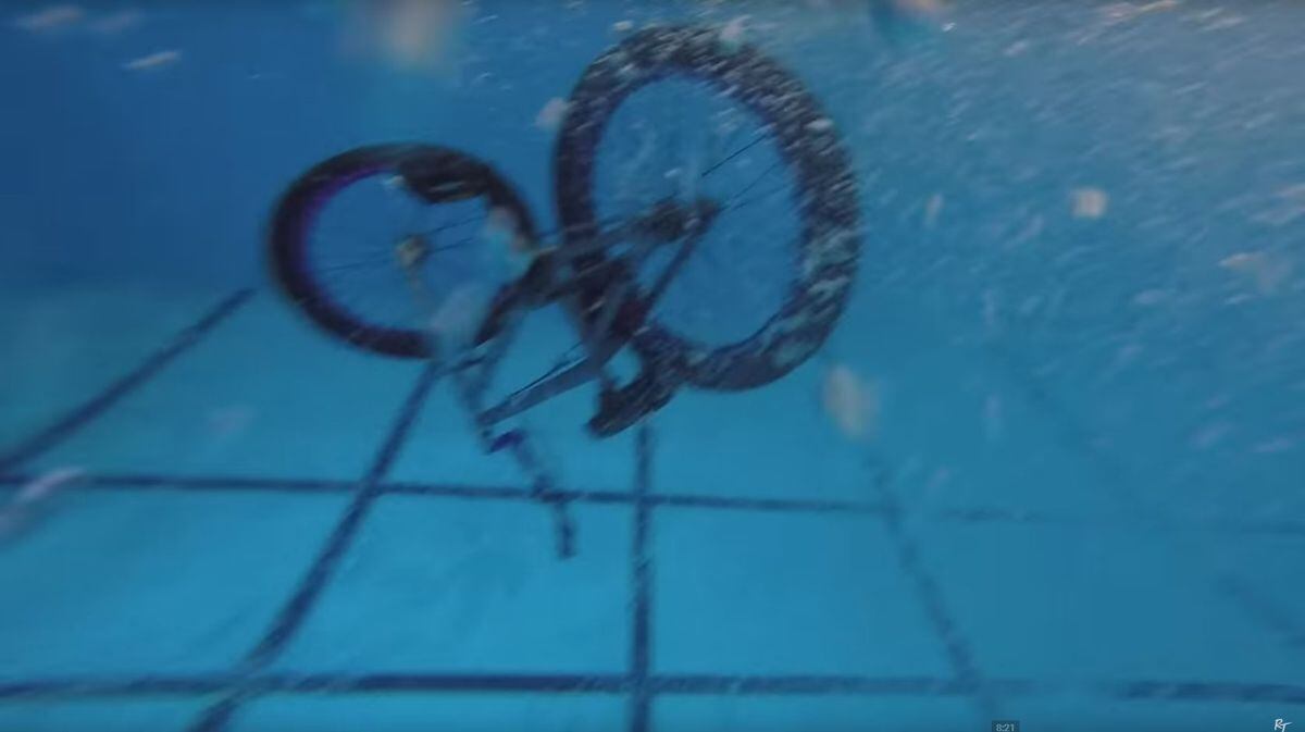 The bike in the pool