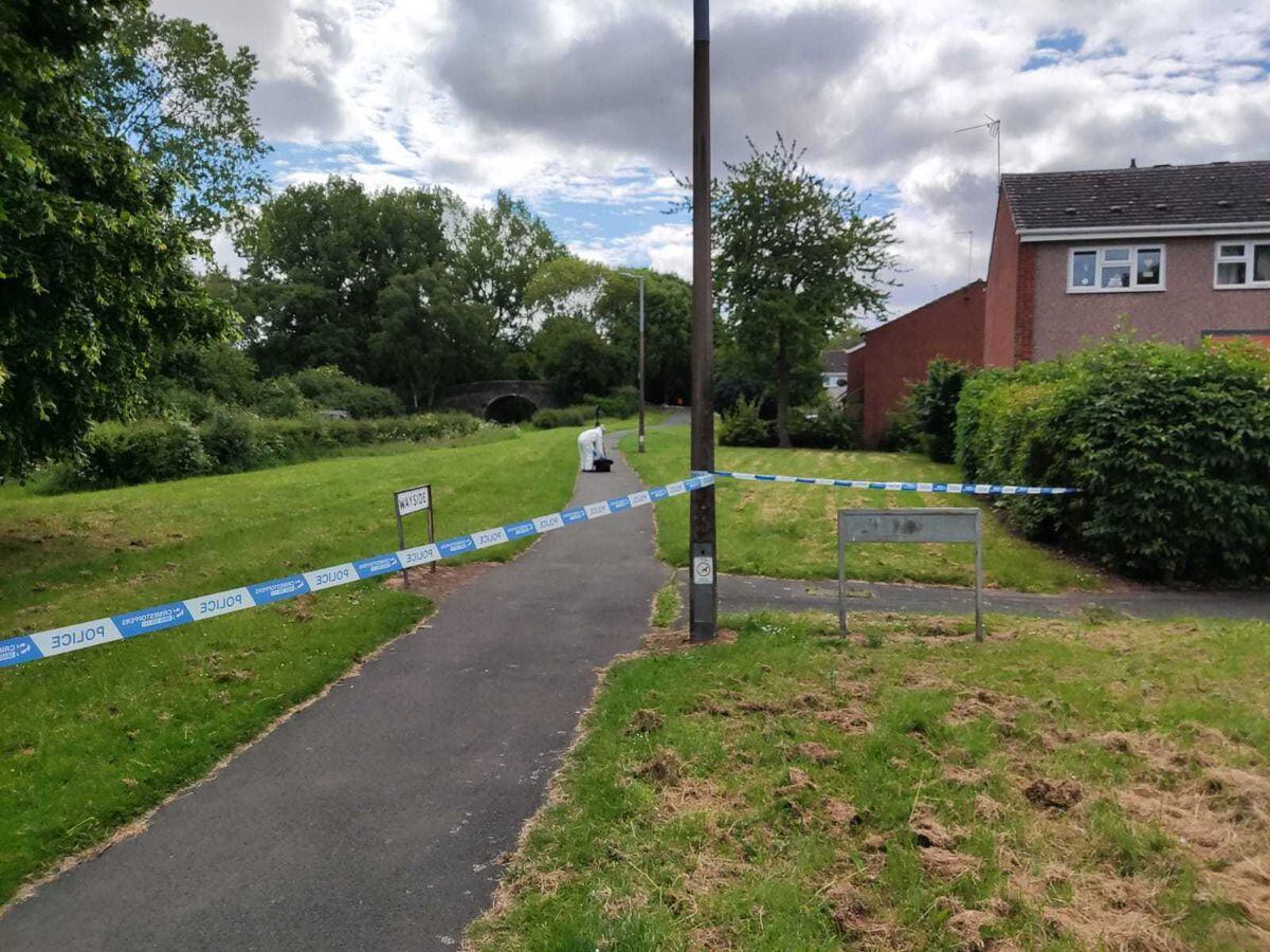 The police cordon remains in place in Pendeford
