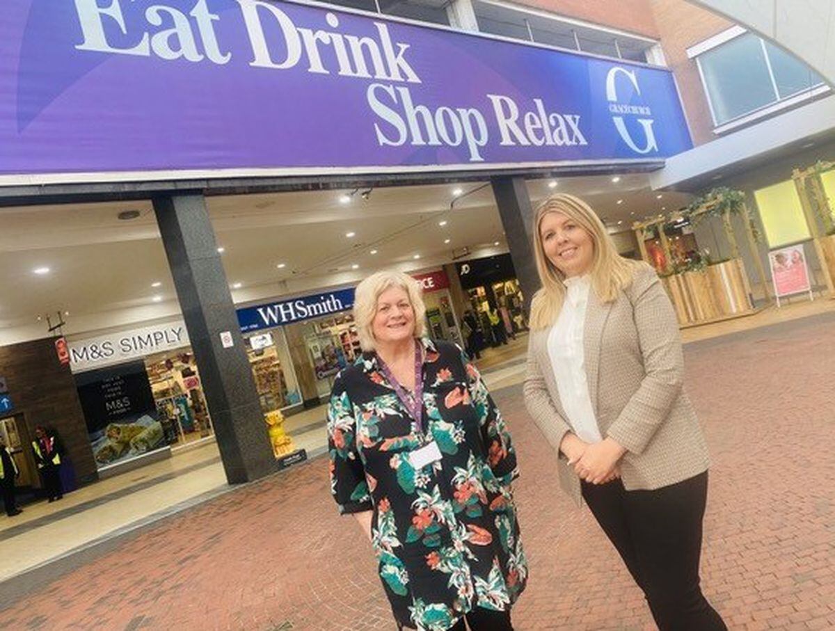 Angela Henderson, BID Chair and Centre Manager of Gracechurch Shopping Centre, with Michelle Baker