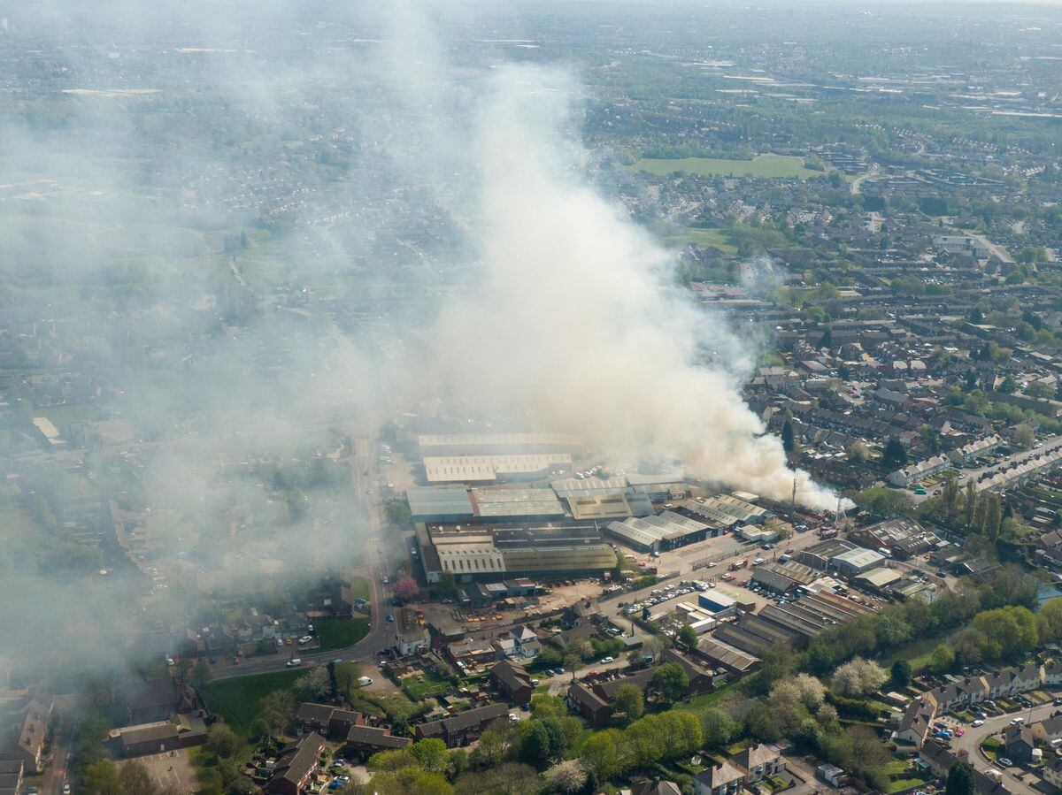 Drone photo of the Willenhall fire from Paul Turner