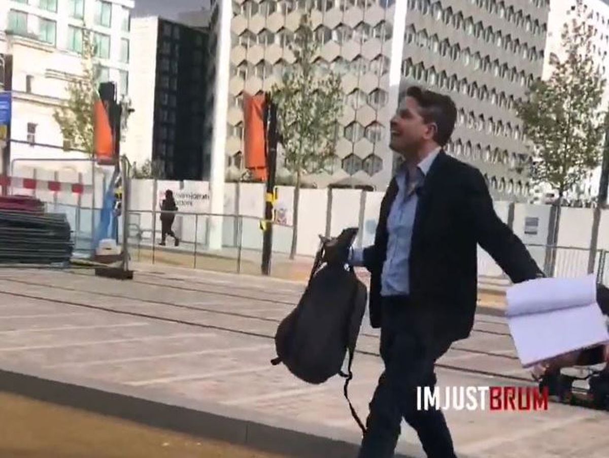 ITV Central reporter Callum Watkinson became furious with the man. Image: imjustbrum