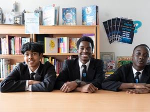 Students Miracle, Garry and Isaac prepare for their poetry debut at Shakespeare’s Globe Theatre in London 
