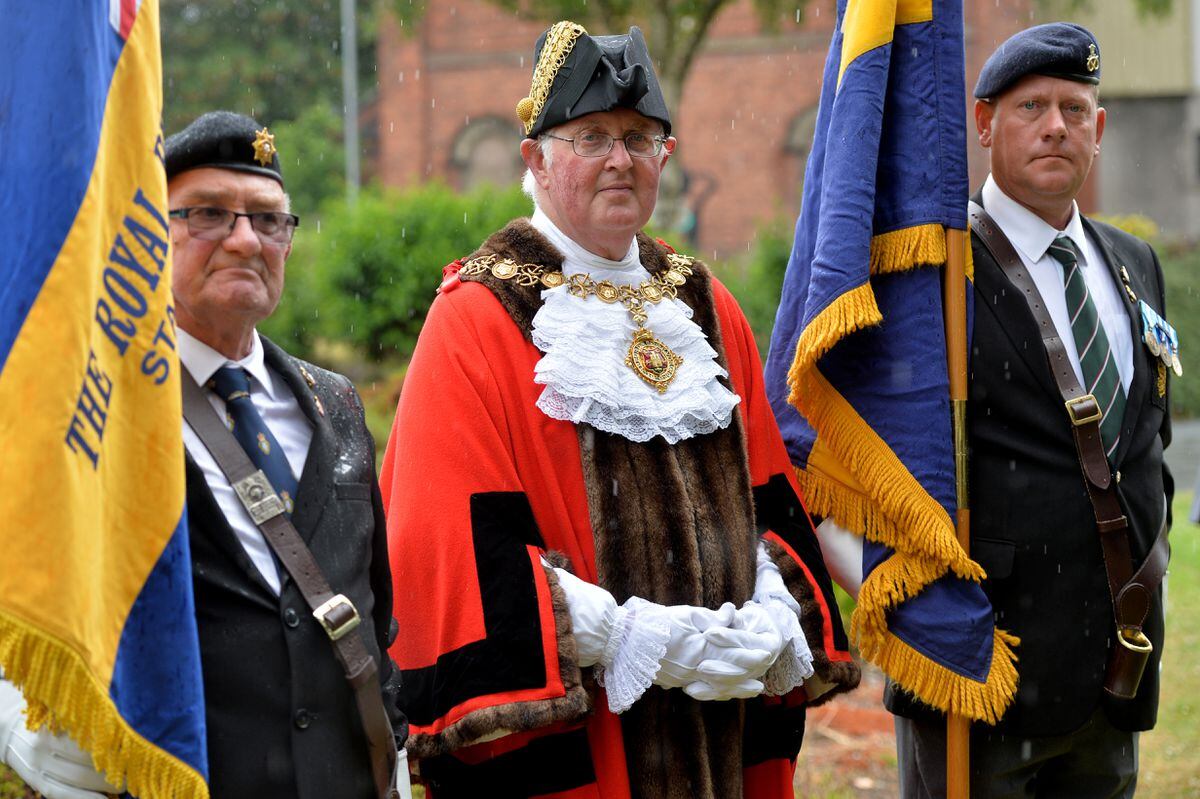 A service to mark the 40th anniversary of the Falklands War. Pictured: Stafford Borough Mayor Philip Leason.