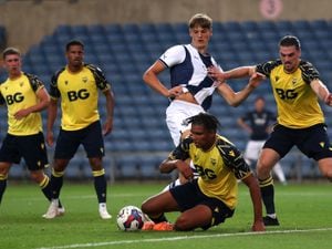 Caleb Taylor in action during pre-season before heading out on loan to Cheltenham Town (Photo by Adam Fradgley/West Bromwich Albion FC via Getty Images).
