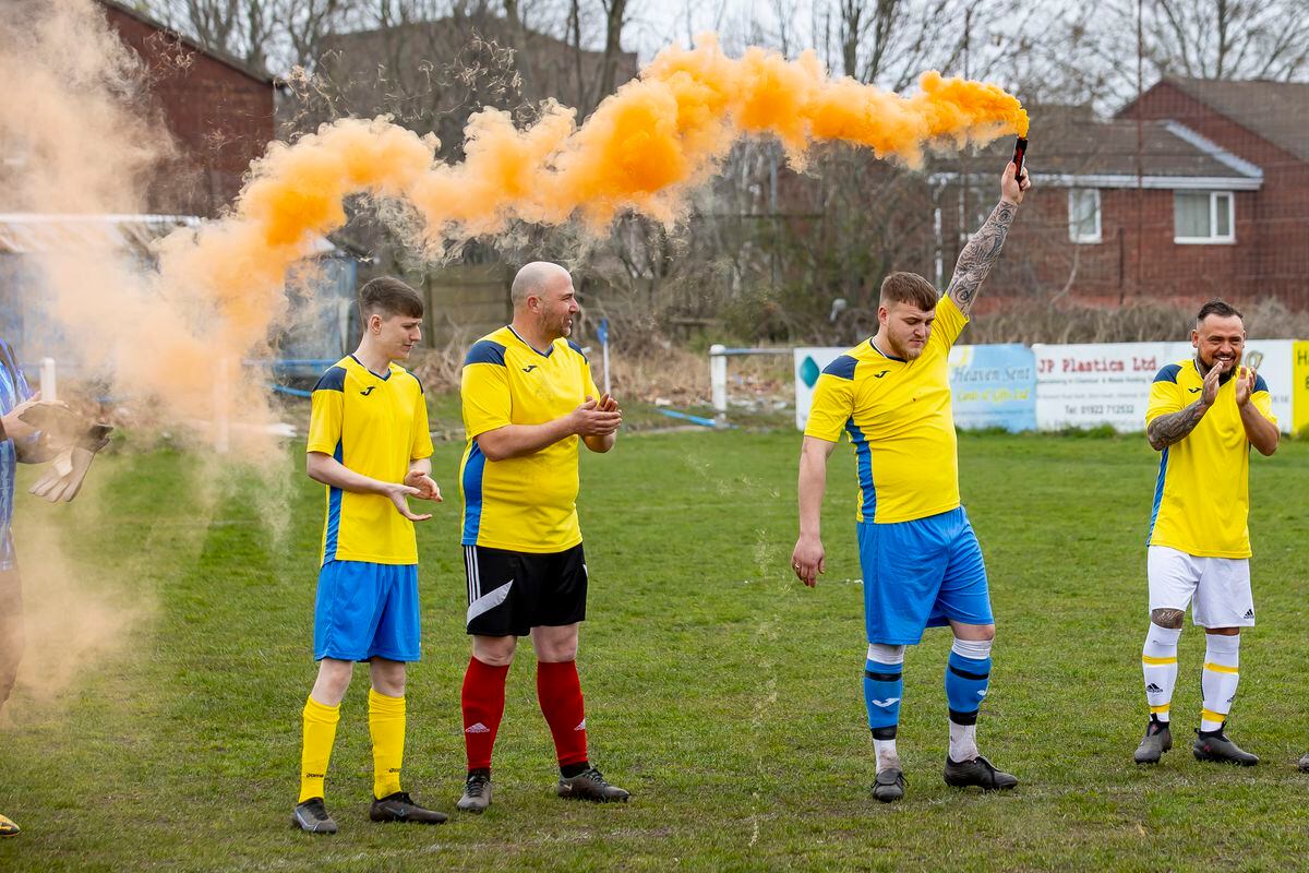 Family and supporters set off orange flares in memory of Demi