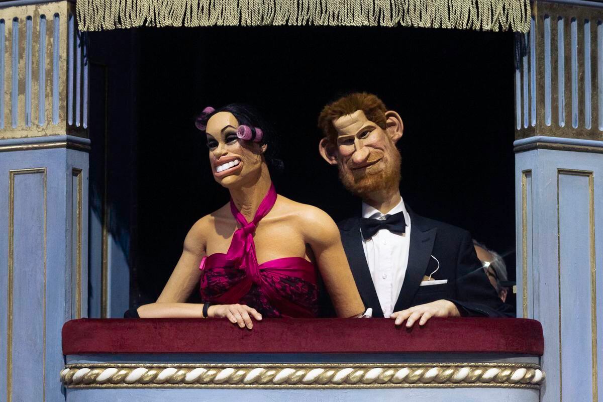 Harry and Meghan at Idiots Assemble: Spitting Image Saves The World 