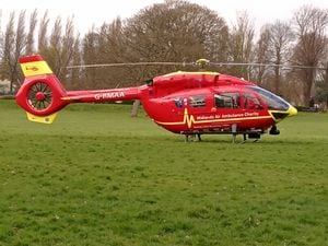 Air ambulance in attendance landed in Pleck Park Walsall