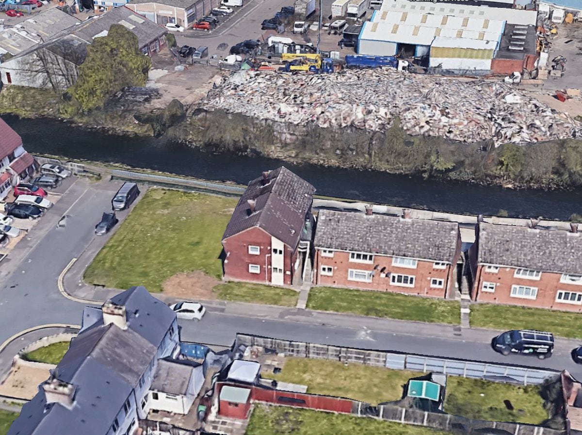 The mountain of fly-tipping in Short Heath, as seen from Google Earth. PIC: Google