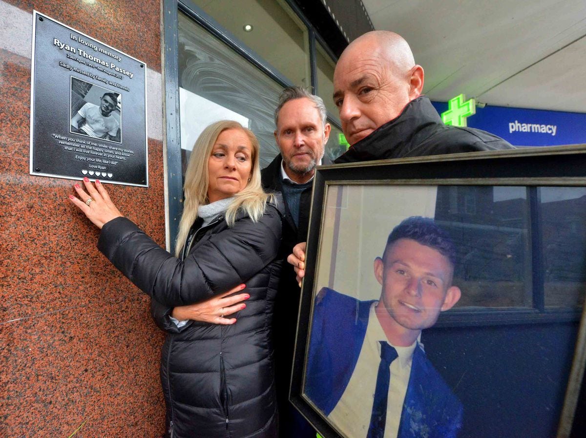 A plaque in tribute to Ryan Passey stands at the former nightclub where he was killed in August 2017