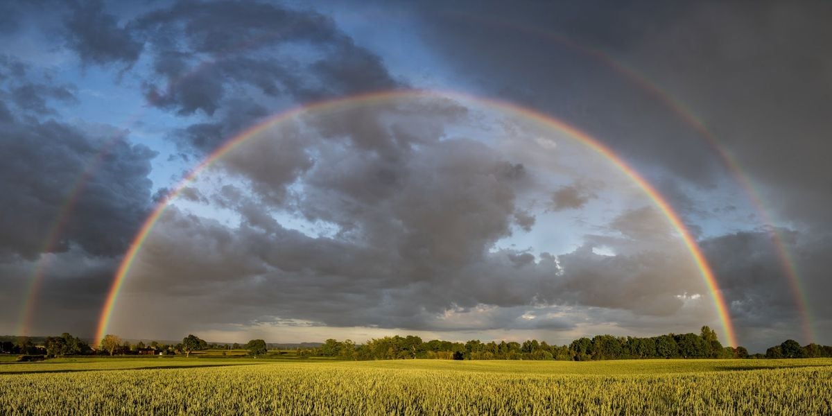 Rainbow over fields in Staffordshire taken on Saturday by Ian Knight @z70photo MUST CREDIT