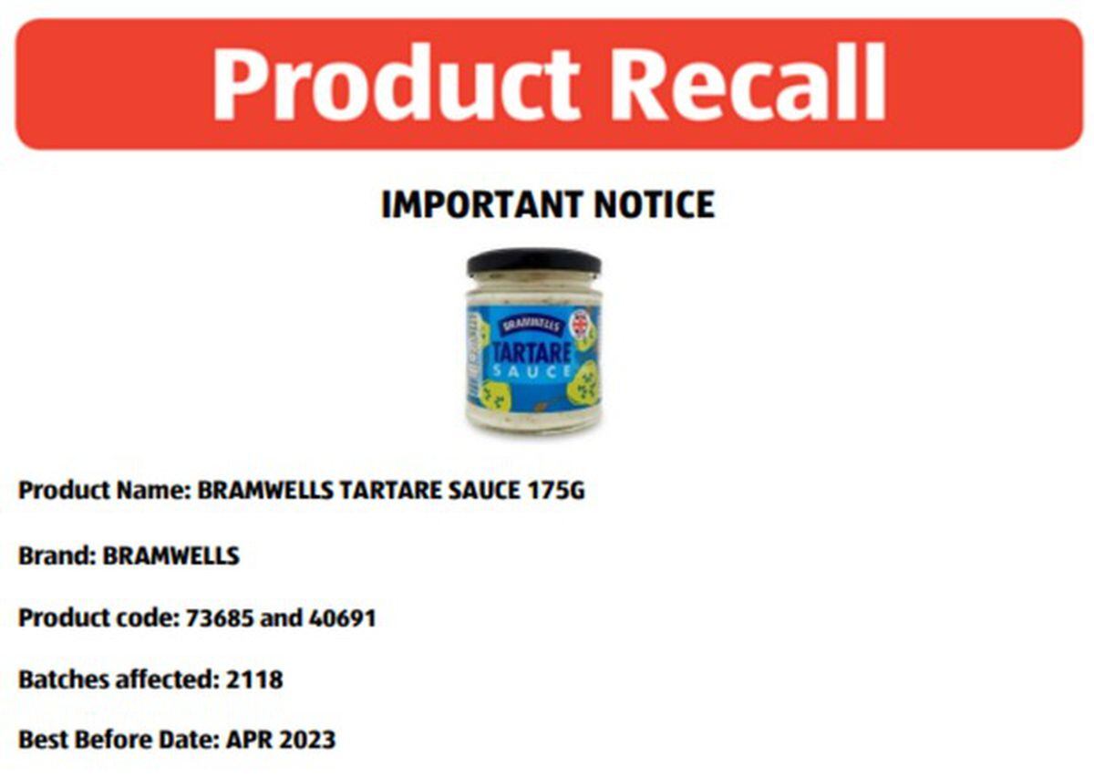 Bramwells Tartare Sauce. Picture: FSA/Aldi
