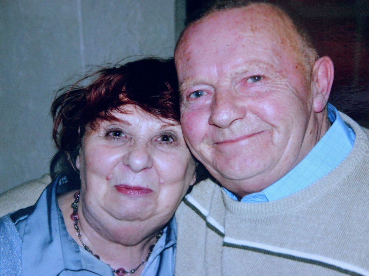 June with her husband Raymond on their golden wedding anniversary in 2006