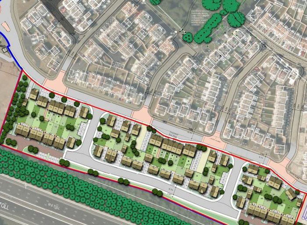 A proposed layout of the housing development at Norton Canes presented to Cannock Chase Council