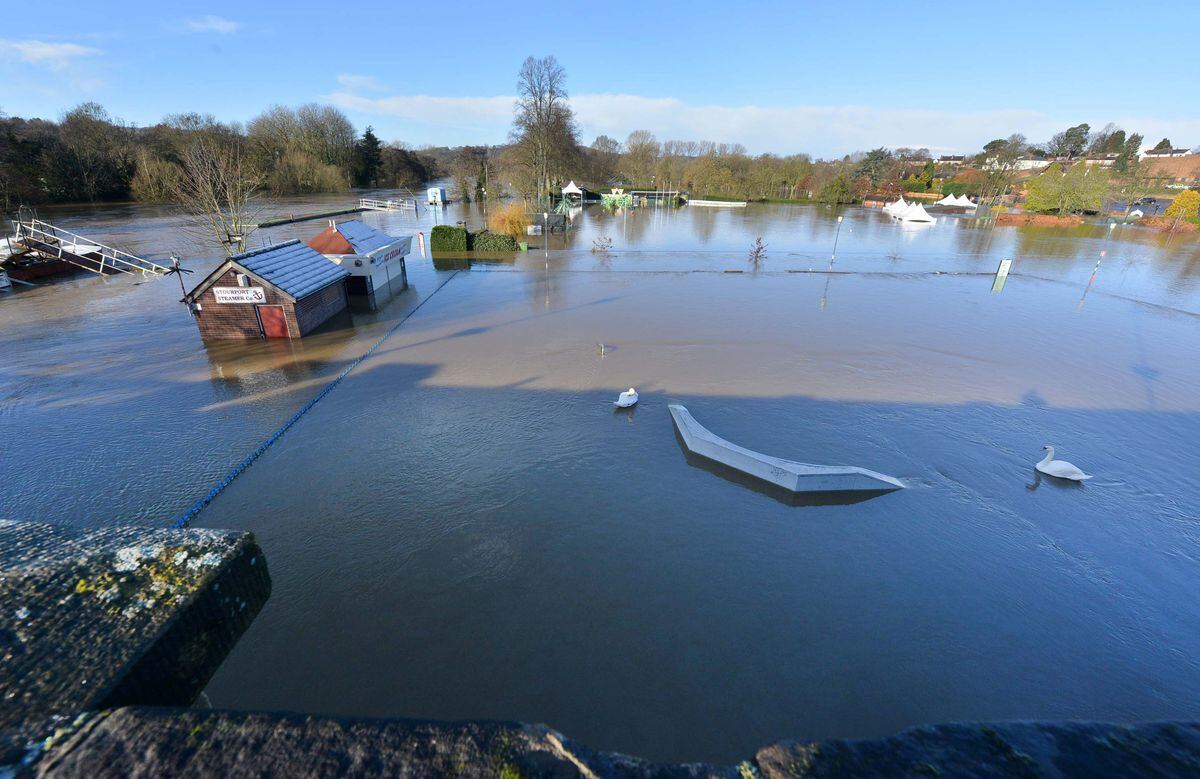 River Severn flooding in Stourport on Saturday