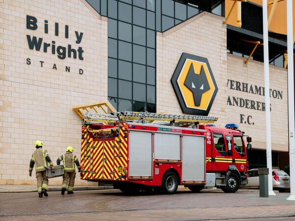 Firefighters returned to Molineux to assess the scene later on Sunday morning