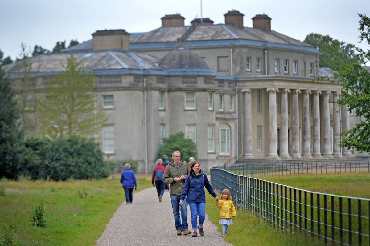 Visitors return to Shugborough Estate, Milford, Great Haywood, Stafford. Pictured on a family walk are Jennie and Kean Shearwood from Penkridge with their daughter Elsie