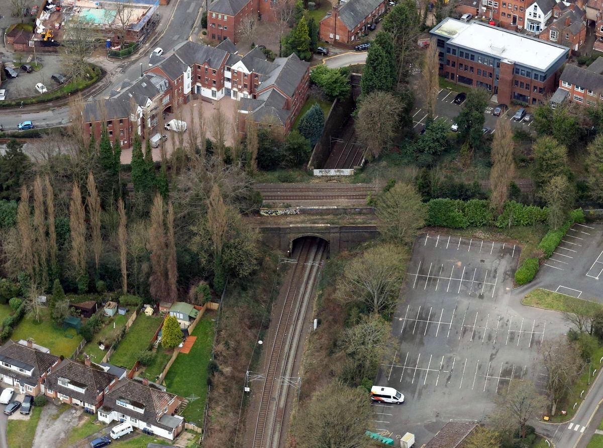 Aerial view of bridge being replaced in Sutton Coldfield. Photo: Network Rail Air Operations
