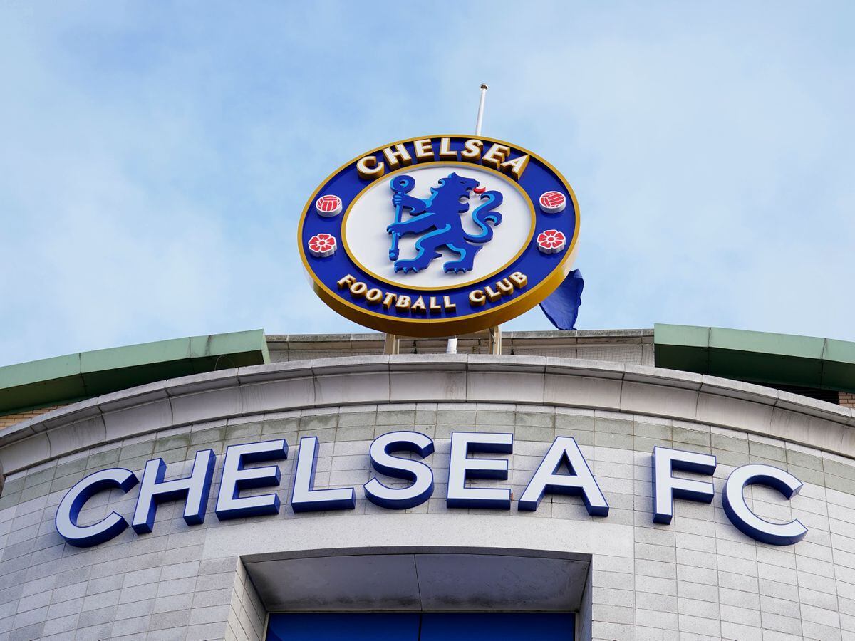The Chelsea crest at Stamford Bridge