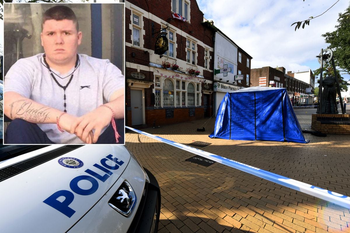 Bilston murder victim John Joyce, and a police tent at the crime scene