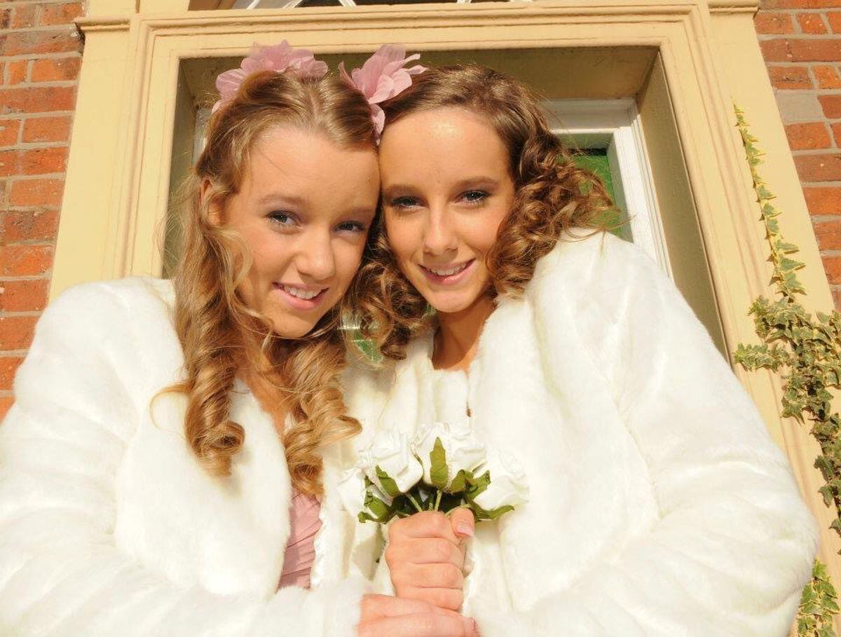 Melissa and Emily as bridesmaids