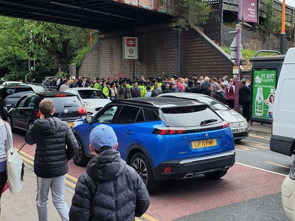 A large queue outside Witton Station after Villa's game with Crystal Palace in May 2022.