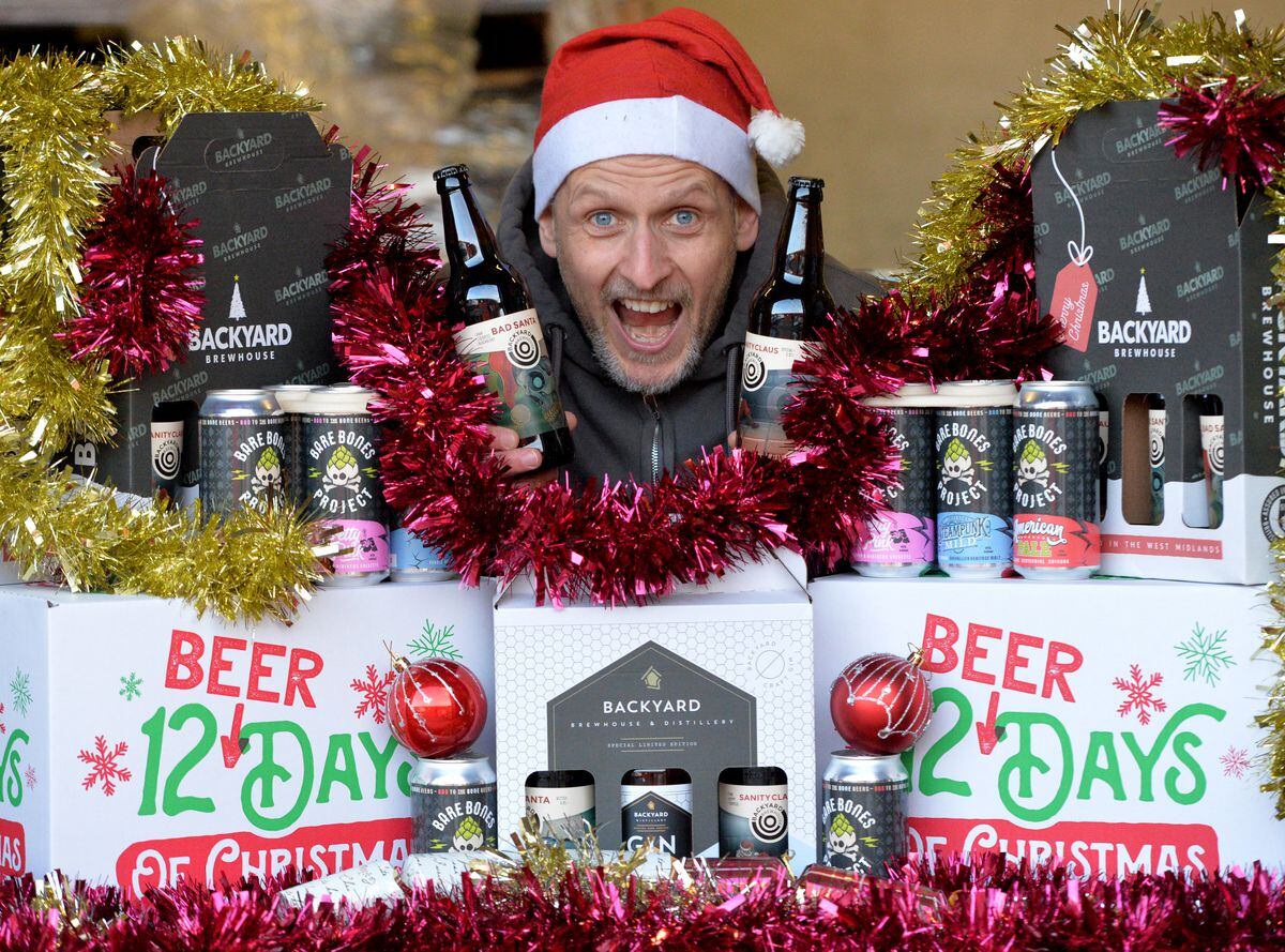 WALSALL  COPYRIGHT TIM STURGESS EXPRESS AND STAR......02/12/2021    Get that party going with the Christmas beer launch at Backyard brewhouse, Brownhills , Walsall. Pictured,Austen Morgan..