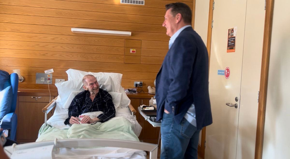 Tony Hadley with patient Colin Frewtell